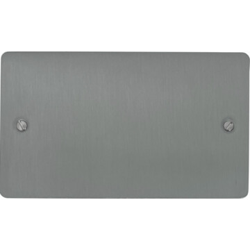 flat brushed steel double blank plate front fc20825