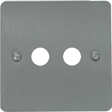 flat brushed steel toggle grid plate (2 gang) front fc20825