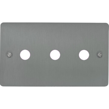 flat brushed steel toggle grid plate (3 gang) front fc20825