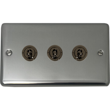 polished steel toggle switch (3 gang) front fc20825