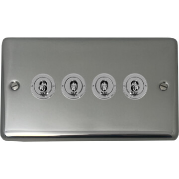 polished steel toggle switch (4 gang) front fc20825