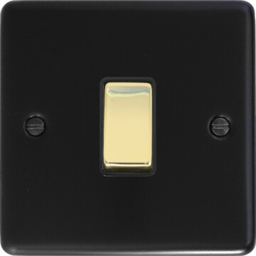 flat black light switch (1 gang/polished brass switch) front fc20825