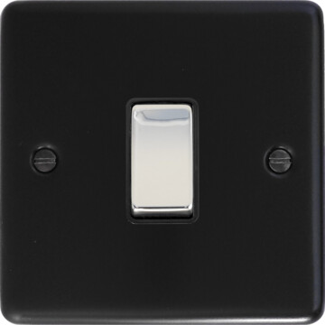 flat black light switch (1 gang/polished chrome switch) front fc20825