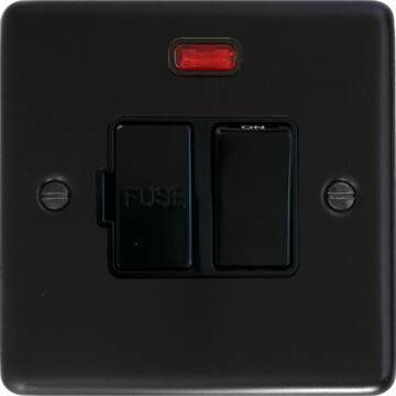 flat black switched fused spur with neon front fc20825