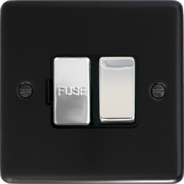 flat black switched fused spur (polished chrome switch) front fc20825