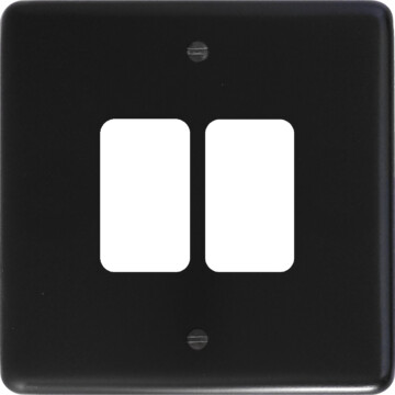 flat black grid plate (2 gang) front fc20825