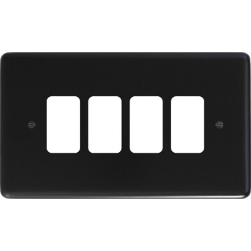 flat black grid plate (4 gang) front fc20825