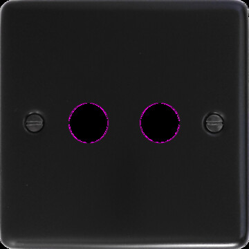 Contour Flat Black Toggle Switch (2 Gang)