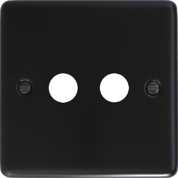 contour flat black toggle grid plate (2 gang) front fc20825