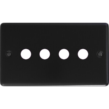 contour flat black toggle grid plate (4 gang) front fc20825