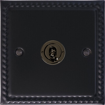 georgian black toggle switch (1 gang/black nickel toggle) front fc20825
