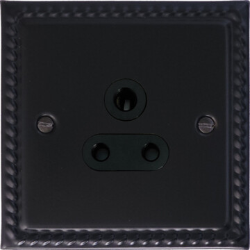 georgian black 5a 3 pin socket (black insert) front fc20825