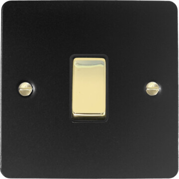 flat black light switch (1 gang/polished brass switch) front fc20825