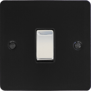 flat black light switch (1 gang/polished chrome switch) 419079 front fc20825