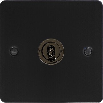 flat black toggle switch (1 gang/black nickel toggle) front fc20825