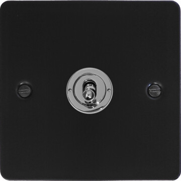 flat black toggle switch (1 gang/polished chrome toggle) front fc20825