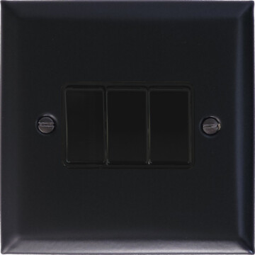 spectrum flat black switch (3 gang) front fc20825