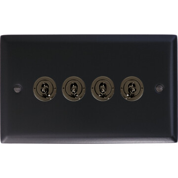 spectrum flat black toggle switch (4 gang/black nickel toggle) front fc20825