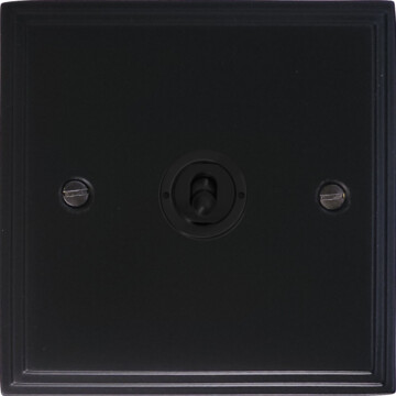 victorian matt black toggle grid plate (1 gang/matt black toggle) front fc20825