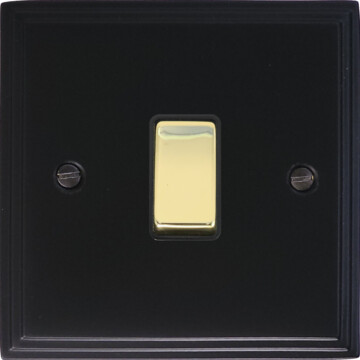 victorian matt black intermediate switch (polished brass switch) front fc20825