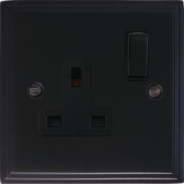 victorian matt black single socket front fc20825
