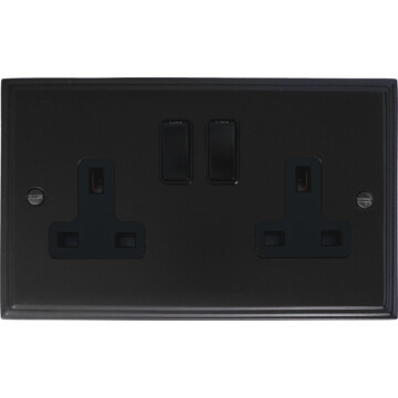 victorian matt black double socket front fc20825