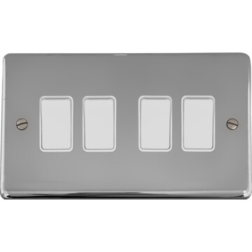 polished chrome light switch (4 gang/white switches) front fc20825