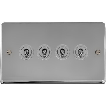 polished chrome toggle switch (4 gang) front fc20825