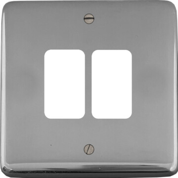 polished chrome grid plate (2 gang) front fc20825
