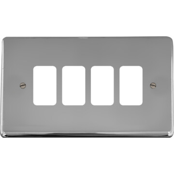 polished chrome grid plate (4 gang) front fc20825