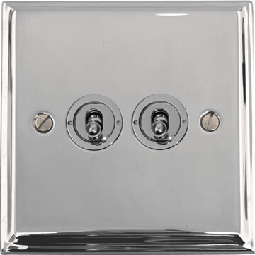 deco polished chrome toggle switch (2 gang) front fc20825