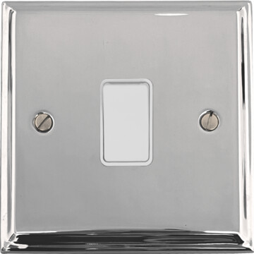 deco polished chrome intermediate switch (white switch) front fc20825