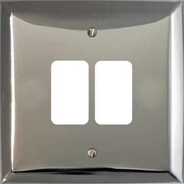 spectrum polished chrome grid plate (2 gang) front fc20825