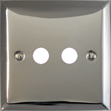 spectrum polished chrome toggle grid plate (2 gang) front fc20825