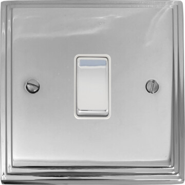 victorian polished chrome light switch (1 gang/white insert/chrome switch) front fc20825
