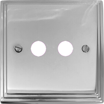 victorian polished chrome toggle grid plate (2 gang) front fc20825