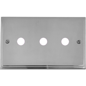 victorian polished chrome toggle grid plate (3 gang) front fc20825