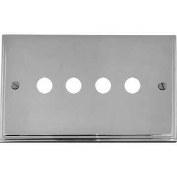 victorian polished chrome toggle grid plate (4 gang) front fc20825