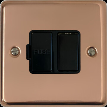 Contour Copper Switched Fused Spur (Black Switch)