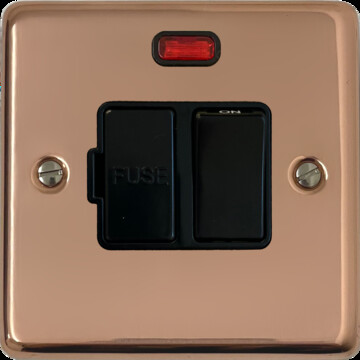 Contour Copper Switched Fused Spur with Neon (Black Switch)