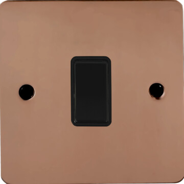 flat copper intermediate switch (1 gang/black switch) front fc20825
