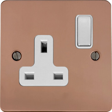 flat copper socket (single socket/chrome switch) front fc20825