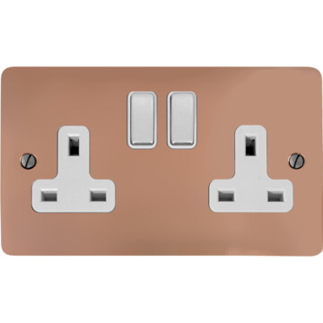 flat copper socket (double socket/chrome switches) front fc20825