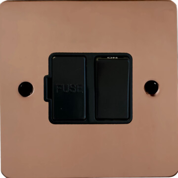 flat copper switched fused spur (black switch) front fc20825