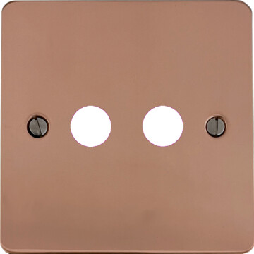 flat copper toggle grid plate (2 gang) front fc20825