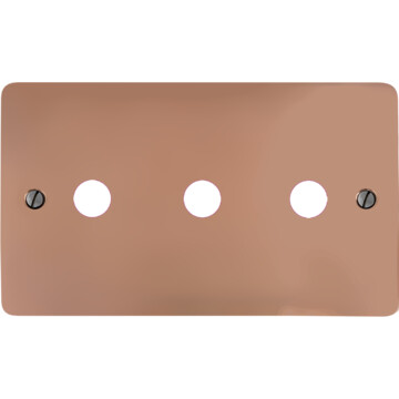 flat copper toggle grid plate (3 gang) front fc20825