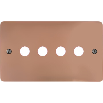 flat copper toggle grid plate (4 gang) front fc20825