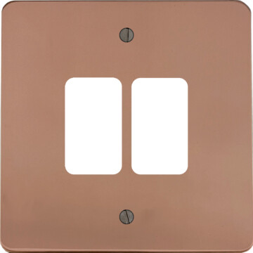 flat copper grid plate (2 gang) front fc20825