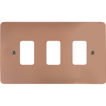 flat copper grid plate (3 gang) front fc20825