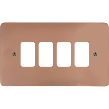 flat copper grid plate (4 gang) front fc20825